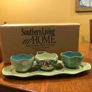 NIB Gail Pittman Provence Tray & Tid Bit Set